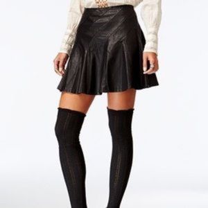 Free People Vegan Leather Black Skirt